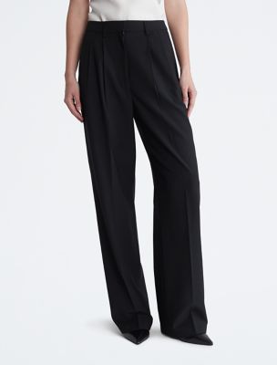 Tailored Wide Leg Trousers, Black Beauty
