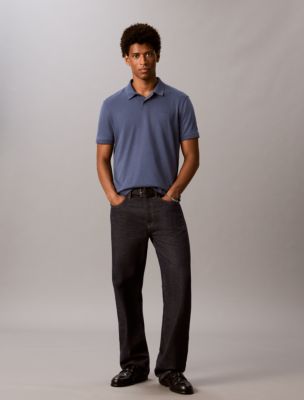 Мужское поло Calvin Klein Liquid Touch Polo, цвет: Винтажный индиго — фото 2