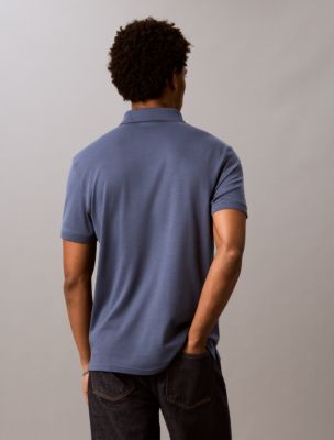 Мужское поло Calvin Klein Liquid Touch Polo, цвет: Винтажный индиго — фото 4