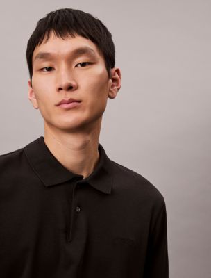 Мужское поло Calvin Klein Liquid Touch Polo Shirt, цвет: Чёрный, вариант 1 — фото 3