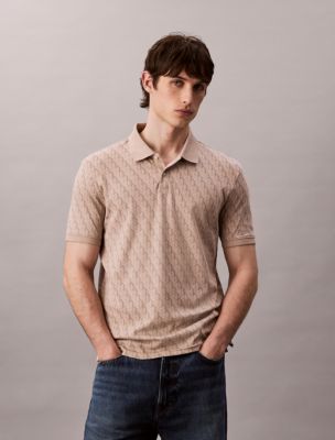 Liquid Touch Monogram Logo Print Polo Shirt, Atmosphere