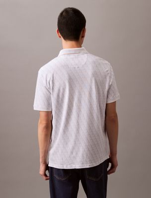 Мужские рубашки Calvin Klein Liquid Touch Monogram Print Polo Shirt — фото 2