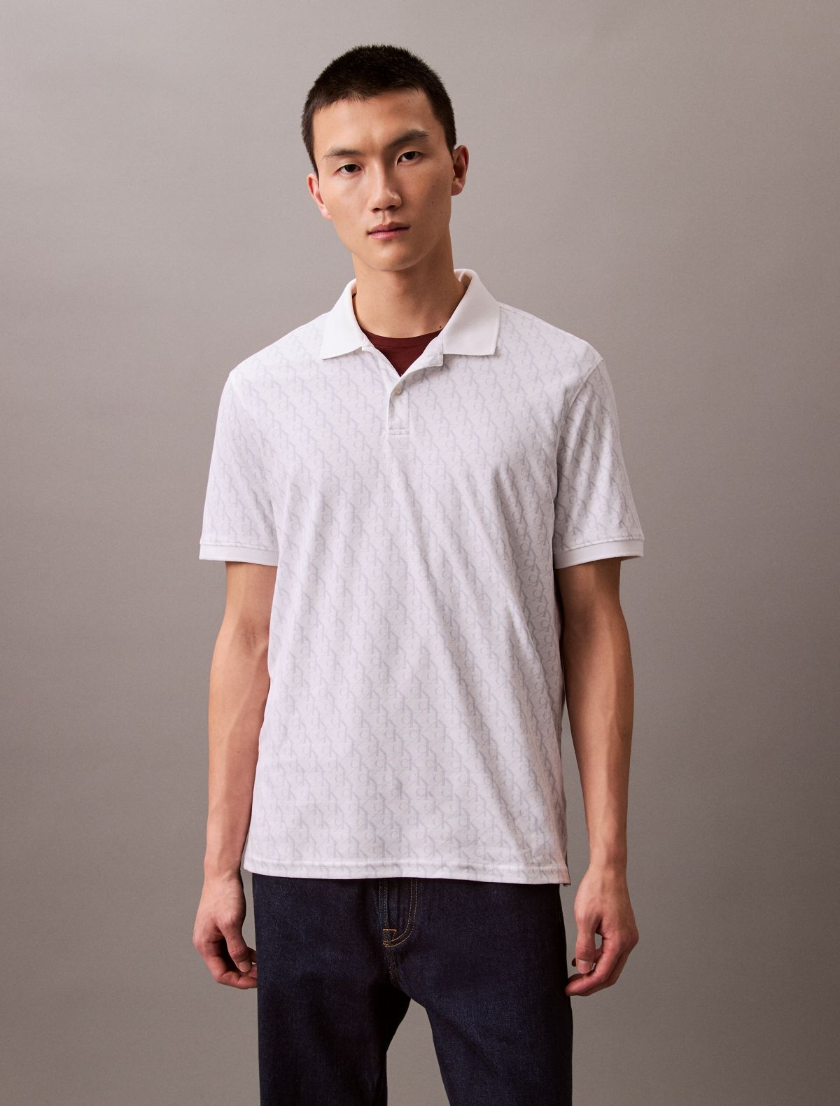 Liquid Touch Monogram Print Polo Shirt