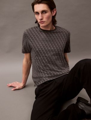 Refined Allover Monogram Logo Classic T-Shirt, Forged Iron