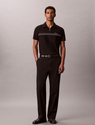 Мужские рубашки Calvin Klein Contrast Piping Quarter Zip Polo Shirt — фото 2