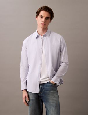 Pure Poplin Stretch Shirt, Dazzling Blue