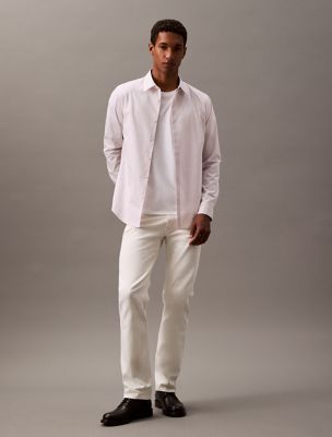 Pure Poplin Stretch Shirt, Gray Lilac