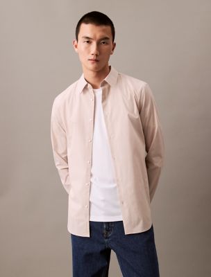 Refined Stretch Micro Stripe Classic Button-Down Shirt, Tigers Eye