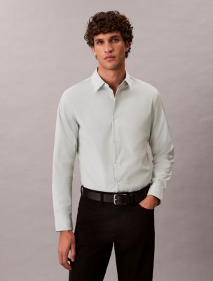 Supima Stretch Cotton Slim Shirt, Pale Meadow