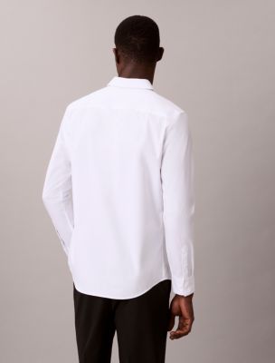 calvin klein supima cotton dress shirt Calvin Klein Slim Fit White Dress Shirt Supima Non Iron Stretch M 15.5 34/35