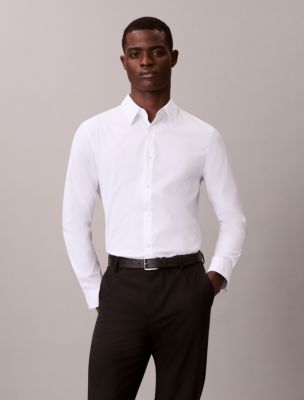 Supima Stretch Cotton Slim Shirt, Brilliant White