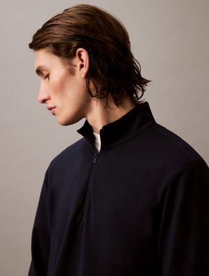 Tech Pique Quarter Zip Mock Neck Top | Calvin Klein