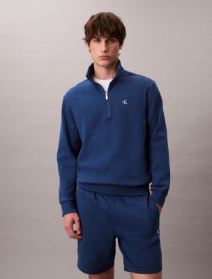 Archive Logo Fleece Quarter Zip Sweatshirt, Blue Jean