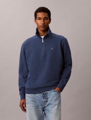 Archive Logo Fleece Quarter Zip Sweatshirt, Dark Denim