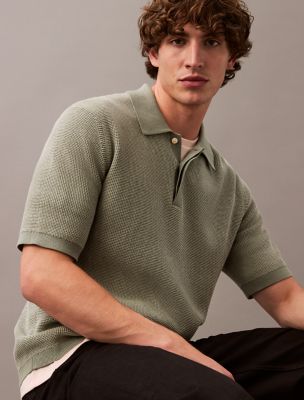Smooth Cotton Waffle Classic Polo Shirt, Cabana Green