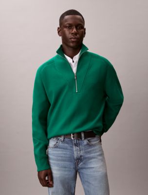 Tech Knit Quarter Zip Sweater, Deco Green