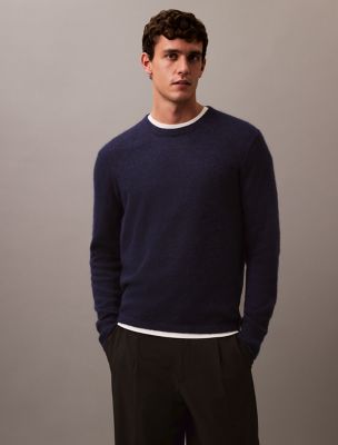 Refined Alpaca Wool Blend Knit Sweater, Vulcan