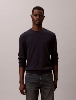 Supima Cotton Classic Sweater, Dark Sapphire