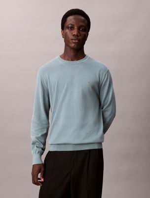 Supima Cotton Classic Sweater, Stormy Sea