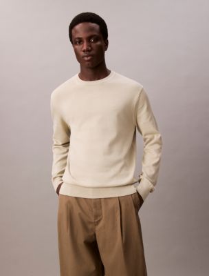 Supima Cotton Crewneck Sweater, Moss Gray
