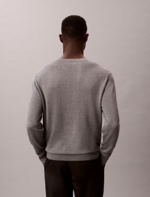 Мужской свитер Calvin Klein Supima Cotton Classic, цвет: Средний серый меланжевый — фото 4