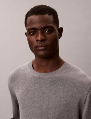 Мужской свитер Calvin Klein Supima Cotton Classic, цвет: Средний серый меланжевый — фото 5