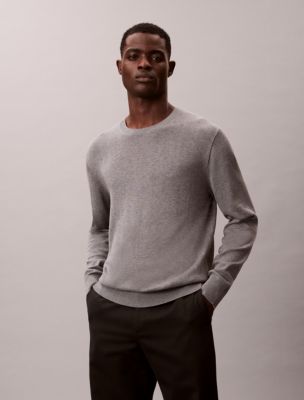 Supima Cotton Classic Sweater, Medium Grey Heather