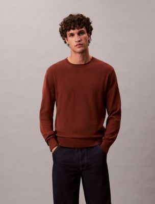 Supima Cotton Classic Sweater, Cherry Mahogany