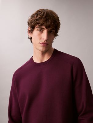 Tech Knit Crewneck Sweater, Passion Plum 