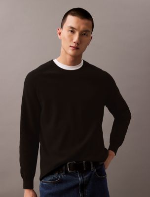 Tech Knit Crewneck Sweater, Black