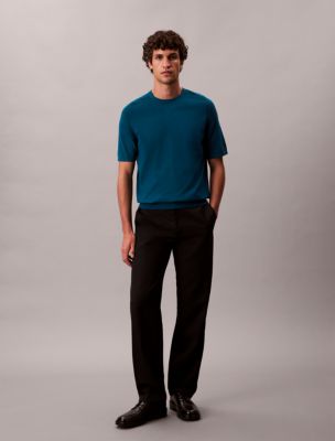 Tech Knit Crewneck Sweater T-Shirt, Deep Sea Teal 