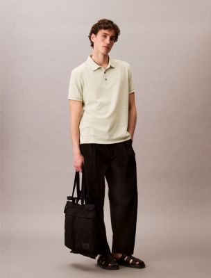 Waffle Knit Classic Polo Shirt , Halcyon Green