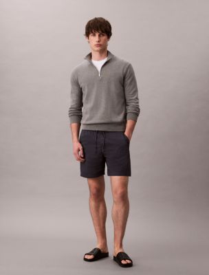 Cotton Stretch Pull-On Shorts, India Ink