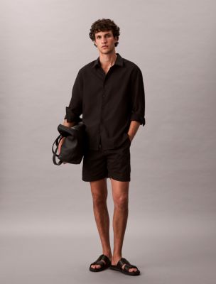 Cotton Stretch Pull-On Shorts, Black