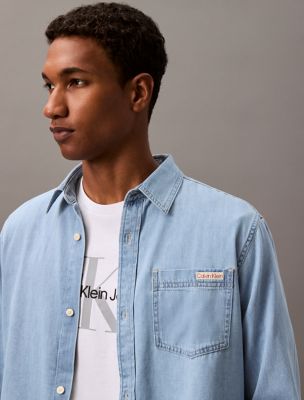 Мужские рубашки Calvin Klein Classic Denim Button-Down Shirt — фото 5