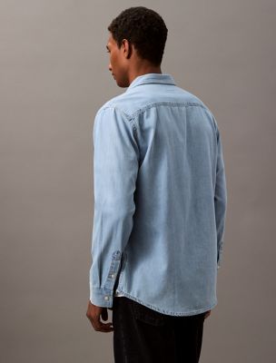 Мужские рубашки Calvin Klein Classic Denim Button-Down Shirt — фото 6