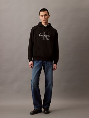 Monogram Logo Fleece Hoodie, Black