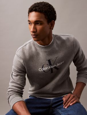 RELAXED FIT MONOGRAM LOGO トレーナー/ユニセックス Calvin Klein Men's Relaxed Fit Monogram Logo Crewneck T