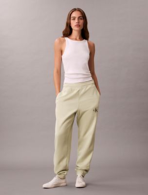 Monogram Logo Fleece Joggers, Tender Greens