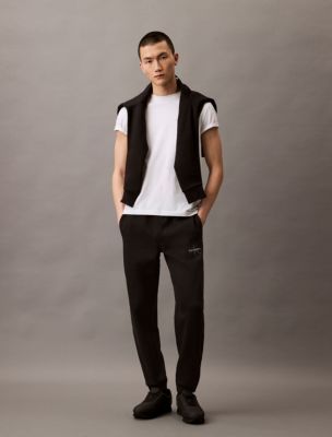 Monogram Logo Fleece Joggers, Black