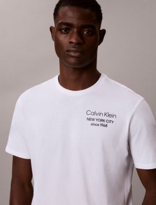 Мужская футболка Calvin Klein CK NYC с логотипом и принтом, цвет: Яркий белый