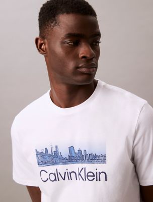 Skyscraper Overlay Crewneck T-Shirt, Brilliant White