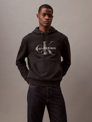 Chandail à capuchon en molleton à logo monogramme, beauté noire