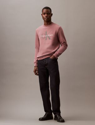 早期完売★  Relaxed Fit Monogram Logo Sweatshirt Monogram Logo Relaxed Fleece Crewneck Sweatshirt | Calvin