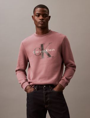 Monogram Logo Relaxed Fleece Crewneck Sweatshirt, Capri Rose