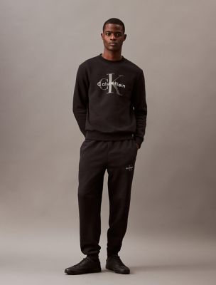 Monogram Logo Fleece Joggers, Black Beauty