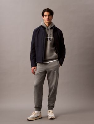 Monogram Logo Fleece Joggers, Medium Grey Heather