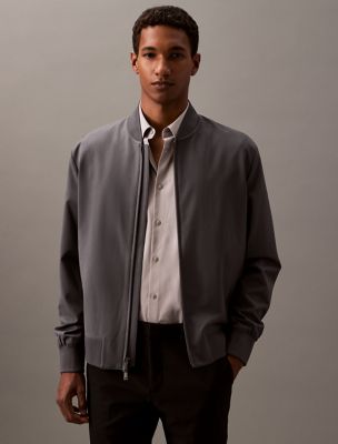 Cotton Stretch Slim Button-Down Shirt, Ash