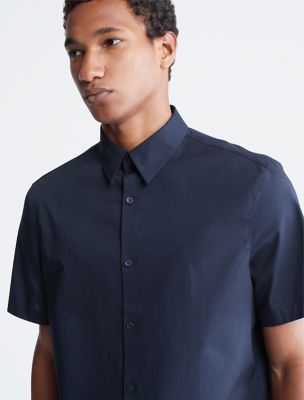 Мужская рубашка Calvin Klein Cotton Stretch Slim Button-Down, цвет: Небесно-голубой — фото 3