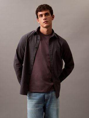 Houndstooth Flannel Classic Button-Down Shirt, Black Beauty